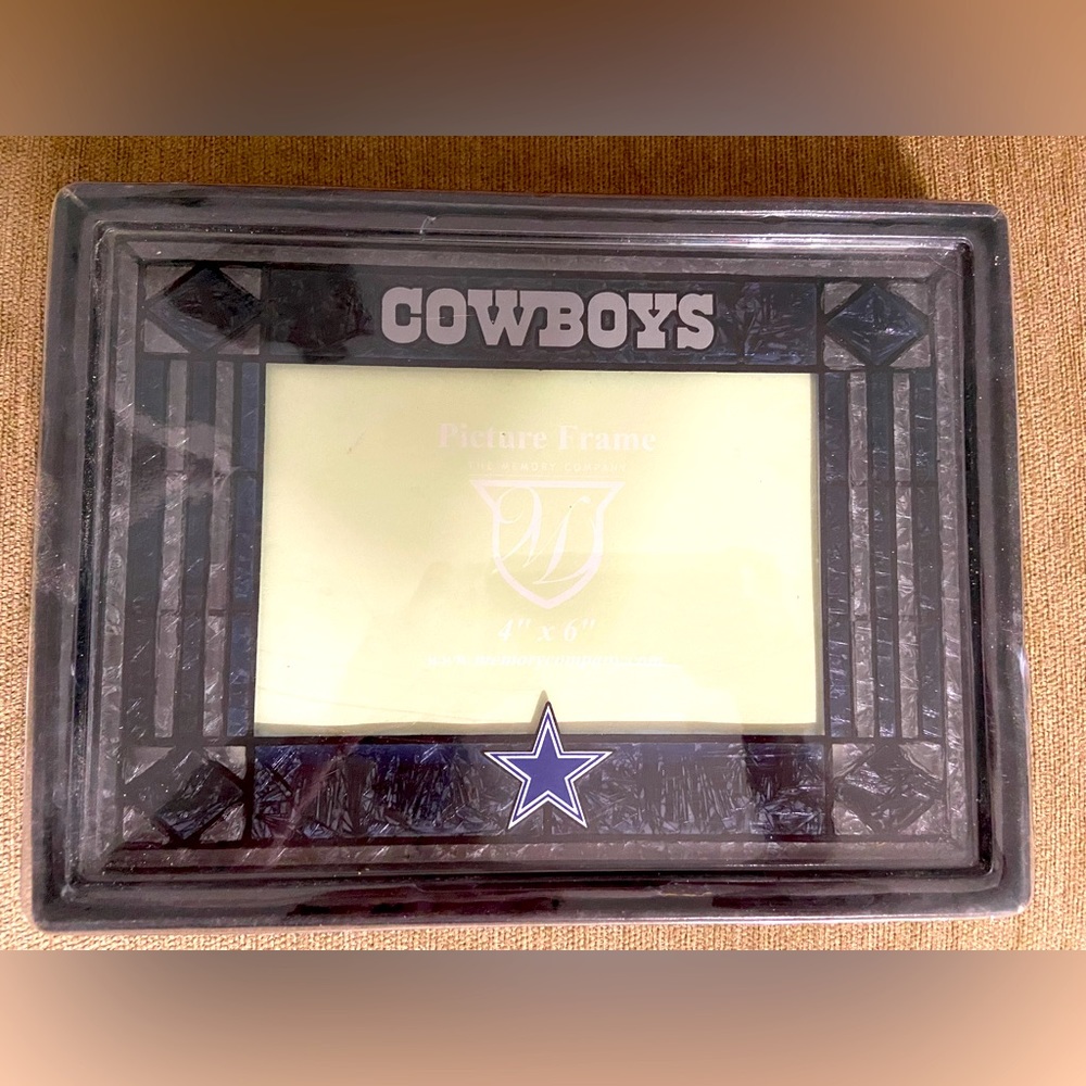 Dallas Cowboy Art Glass Frame 4x6in